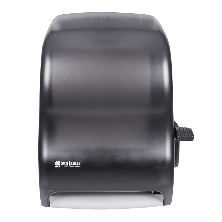 San Jamar Lever Hand Towel Roll Dispenser, Universal, Black, 1