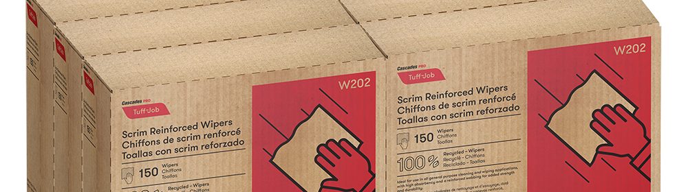 Cascades PRO Tuff-Job Interfold Wipers, 4-Ply, White, 150 sheets