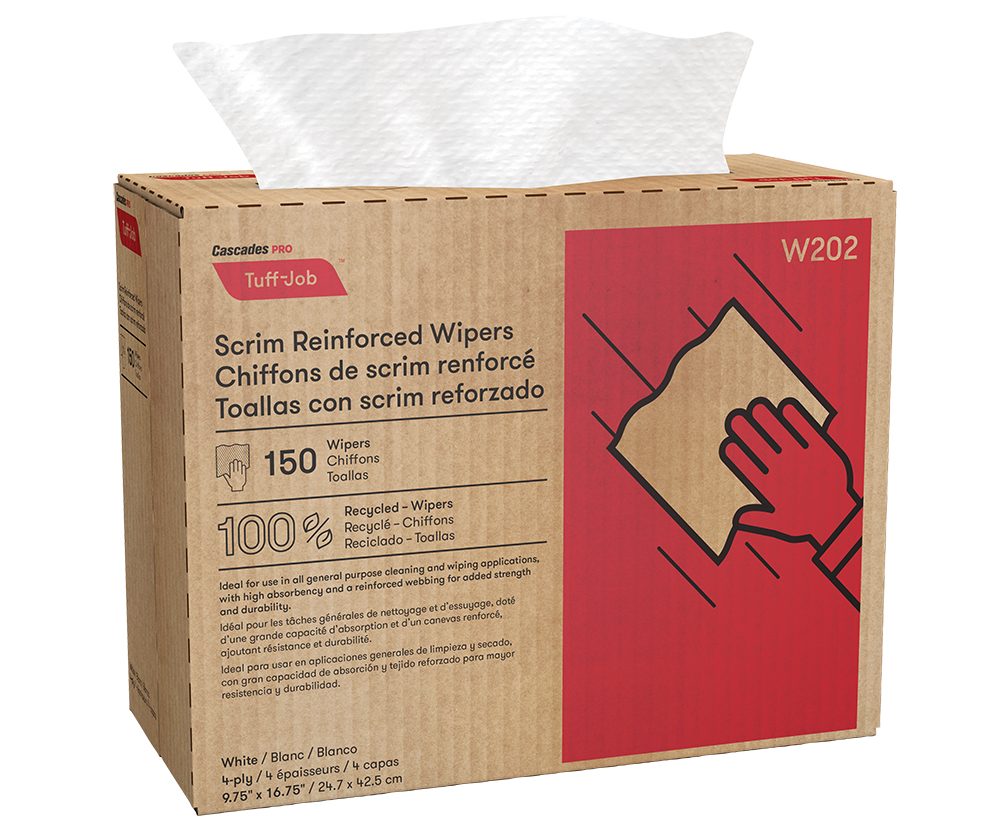 【セル出品】平和　CRAJAWS2CQ Cascades PRO Tuff-Job Interfold Wipers, 4-Ply, White, 150 sheets