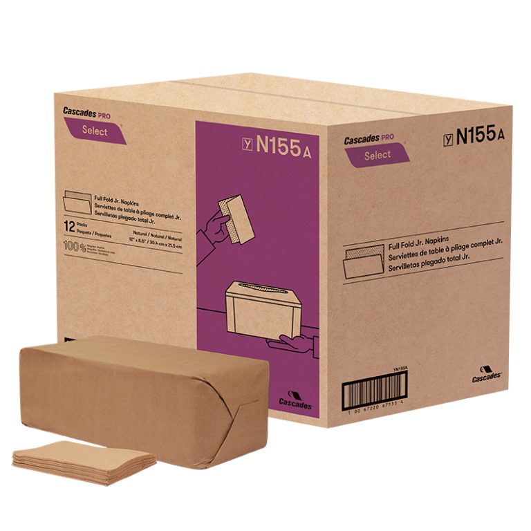 Cascades PRO Select Full Fold Napkins, 1-Ply, Natural, 800 napkins