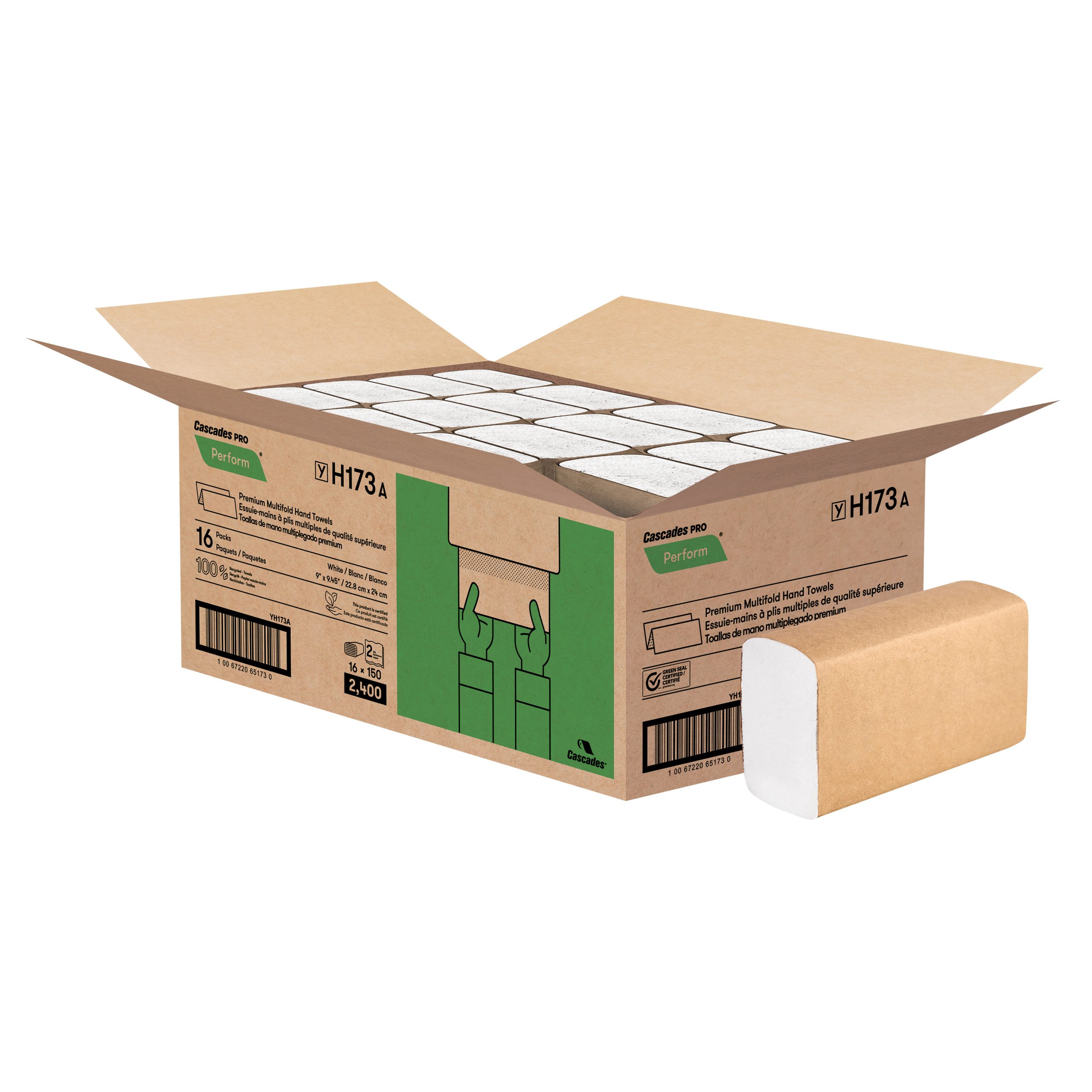 Cascades PRO Perform® Premium Multifold Hand Towel, 2-Ply, White