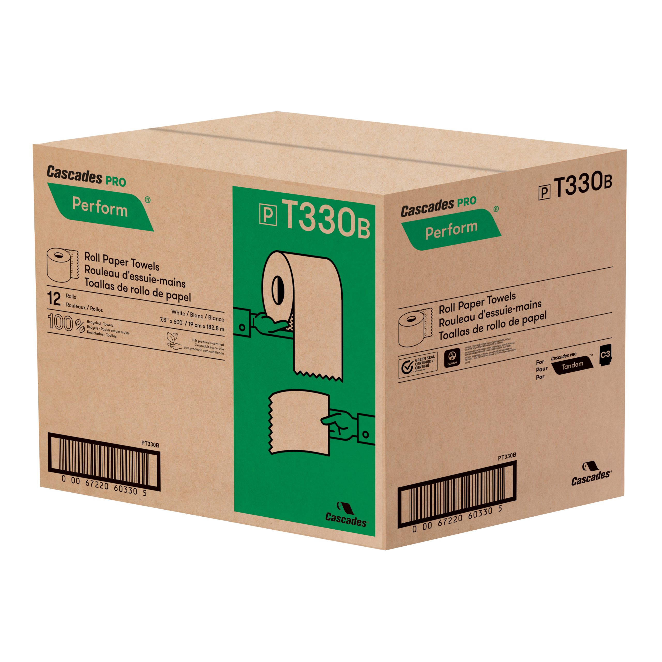 White Roll Towels for Tandem® - Cascades PRO
